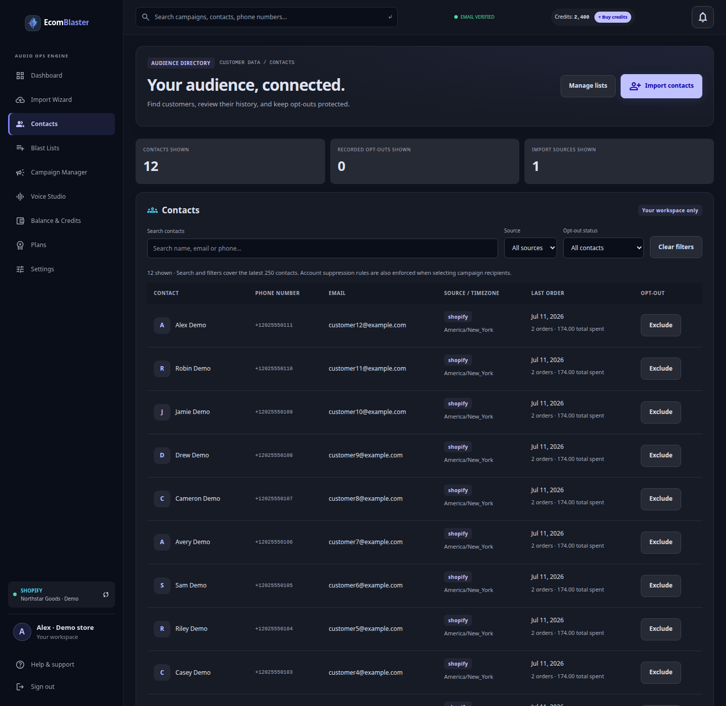 Audience manager demo